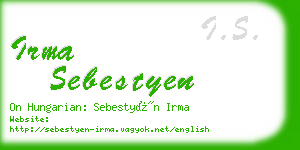 irma sebestyen business card